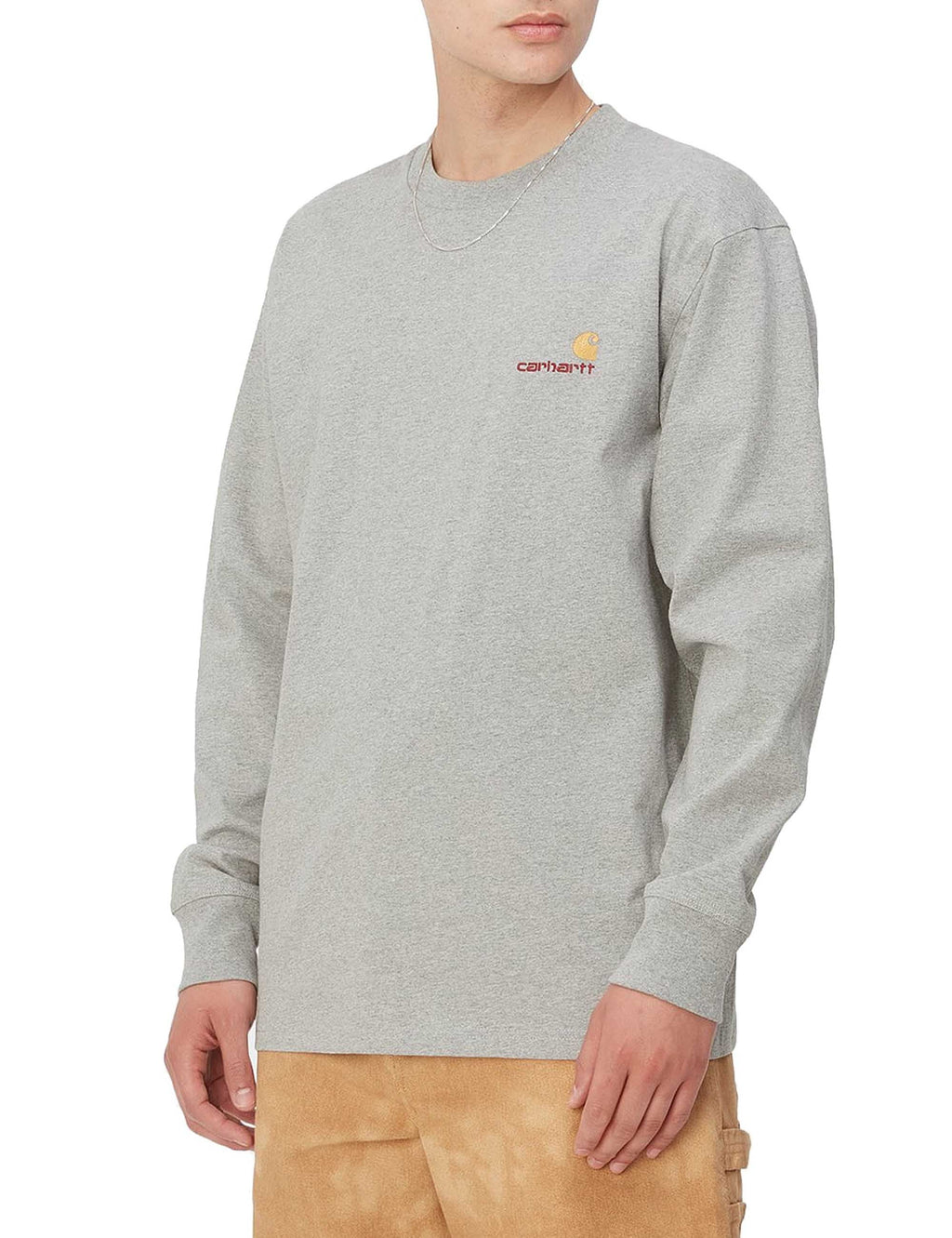 American Script Long Sleeve T-Shirt - Grey Heather