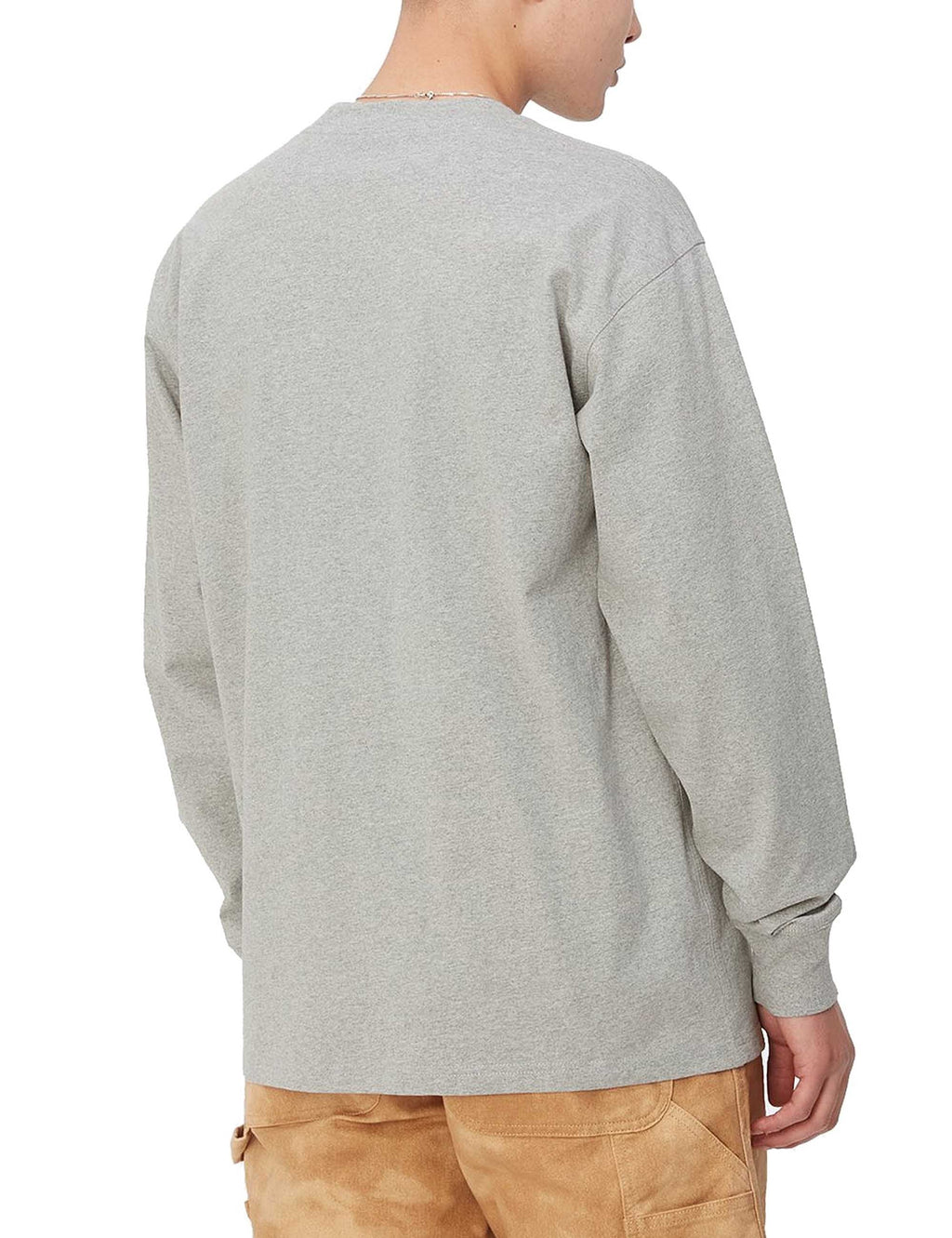 American Script Long Sleeve T-Shirt - Grey Heather