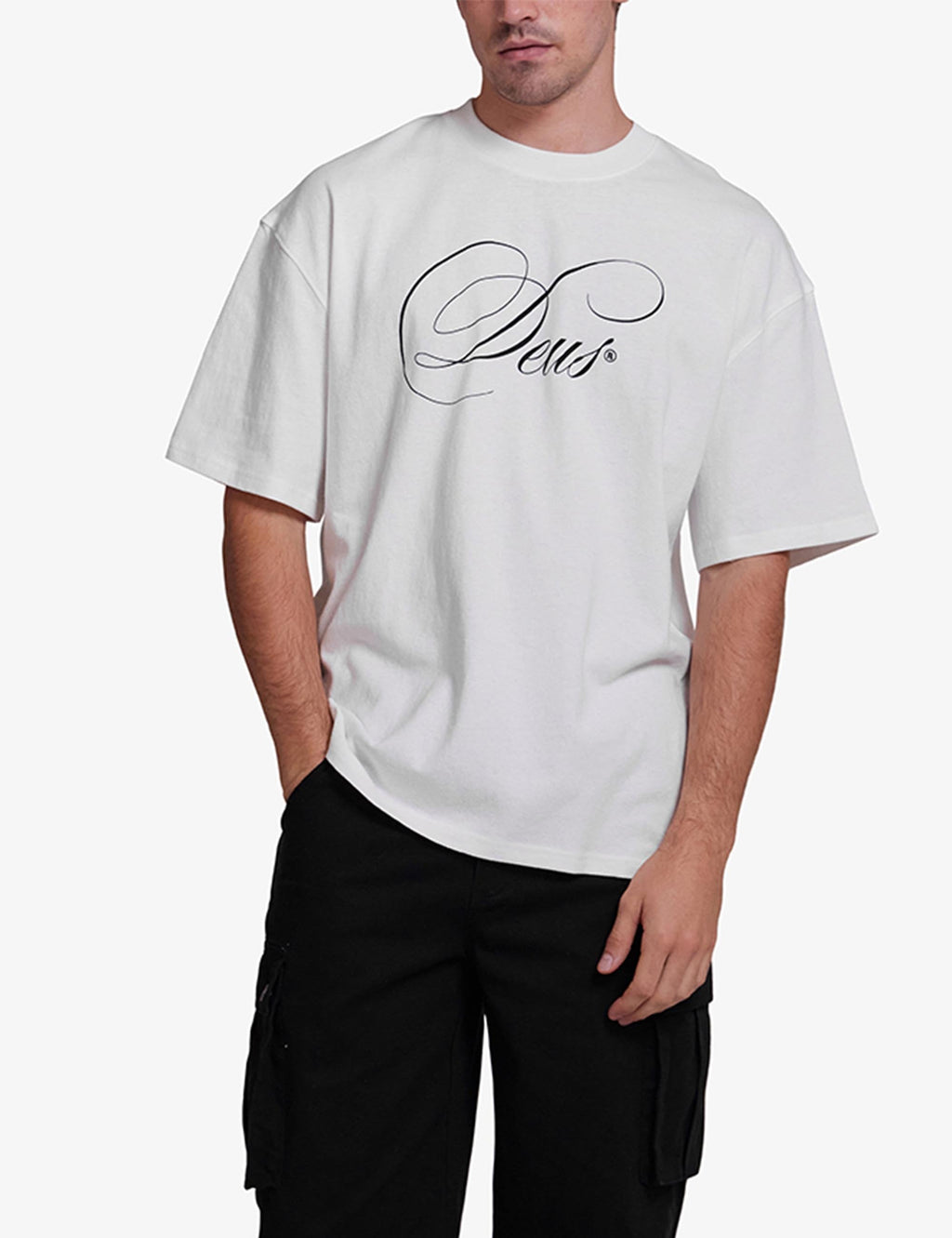 Caution T-Shirt - Vintage White