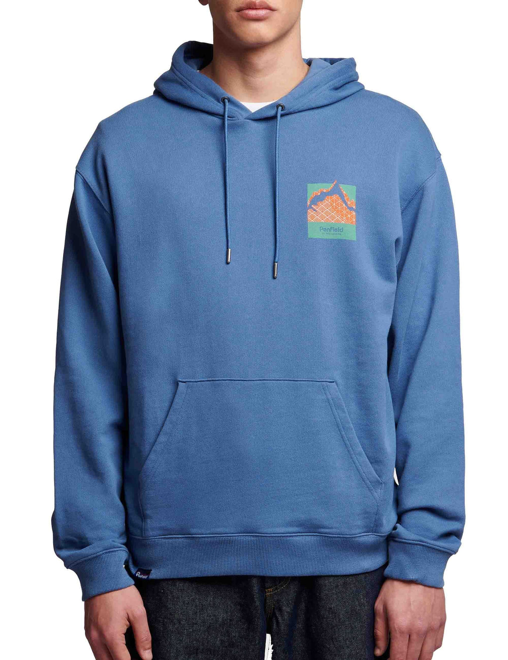 Mountain Back Print Hooded Sweat - Blue Horizon