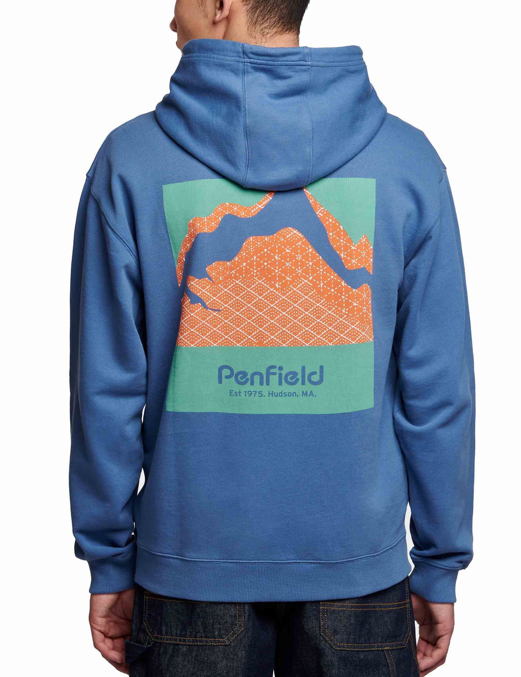 Mountain Back Print Hooded Sweat - Blue Horizon