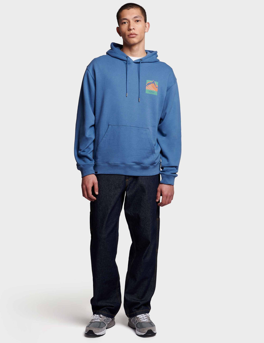 Mountain Back Print Hooded Sweat - Blue Horizon