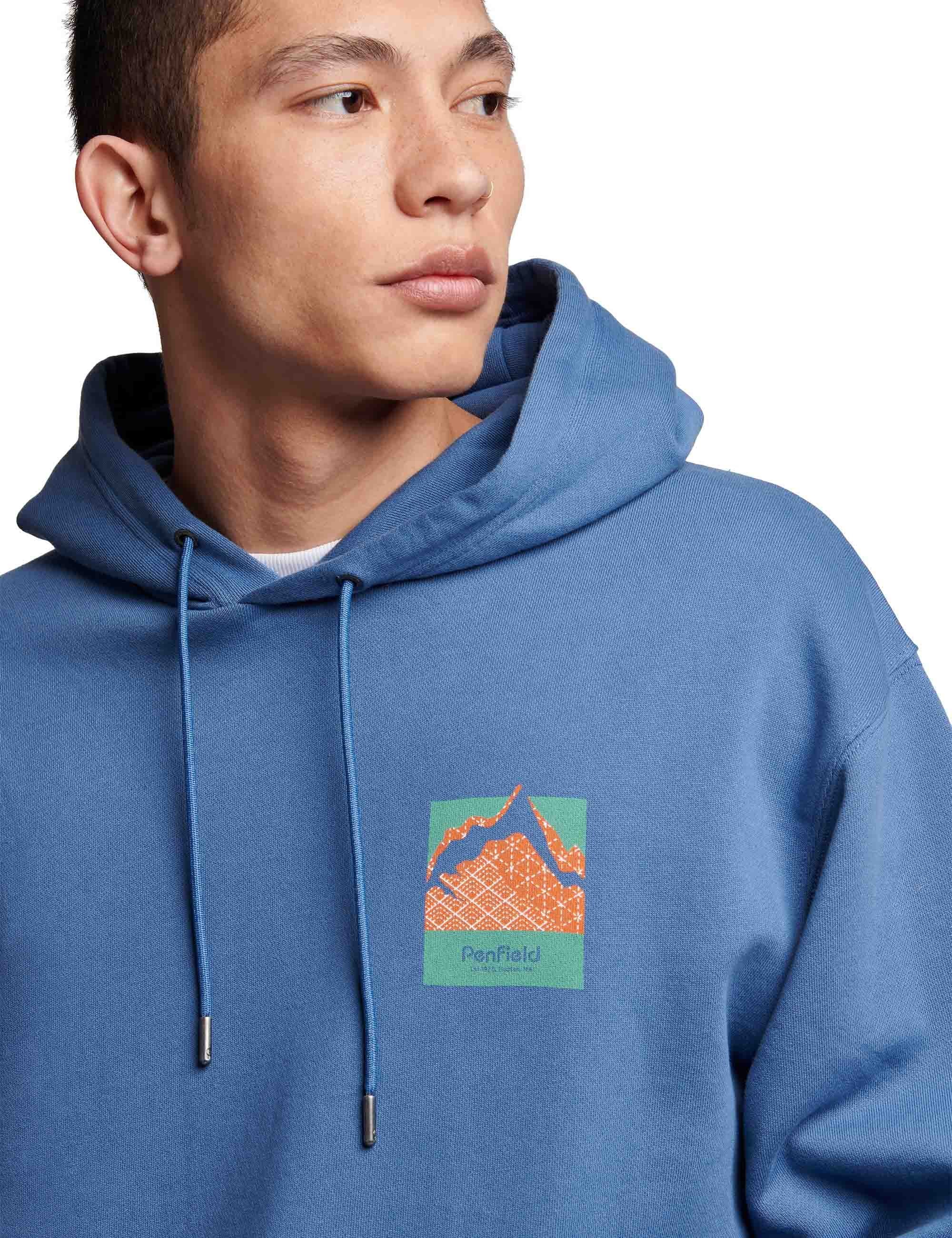Penfield Mountain Back Print Hooded Sweat - Blue Horizon