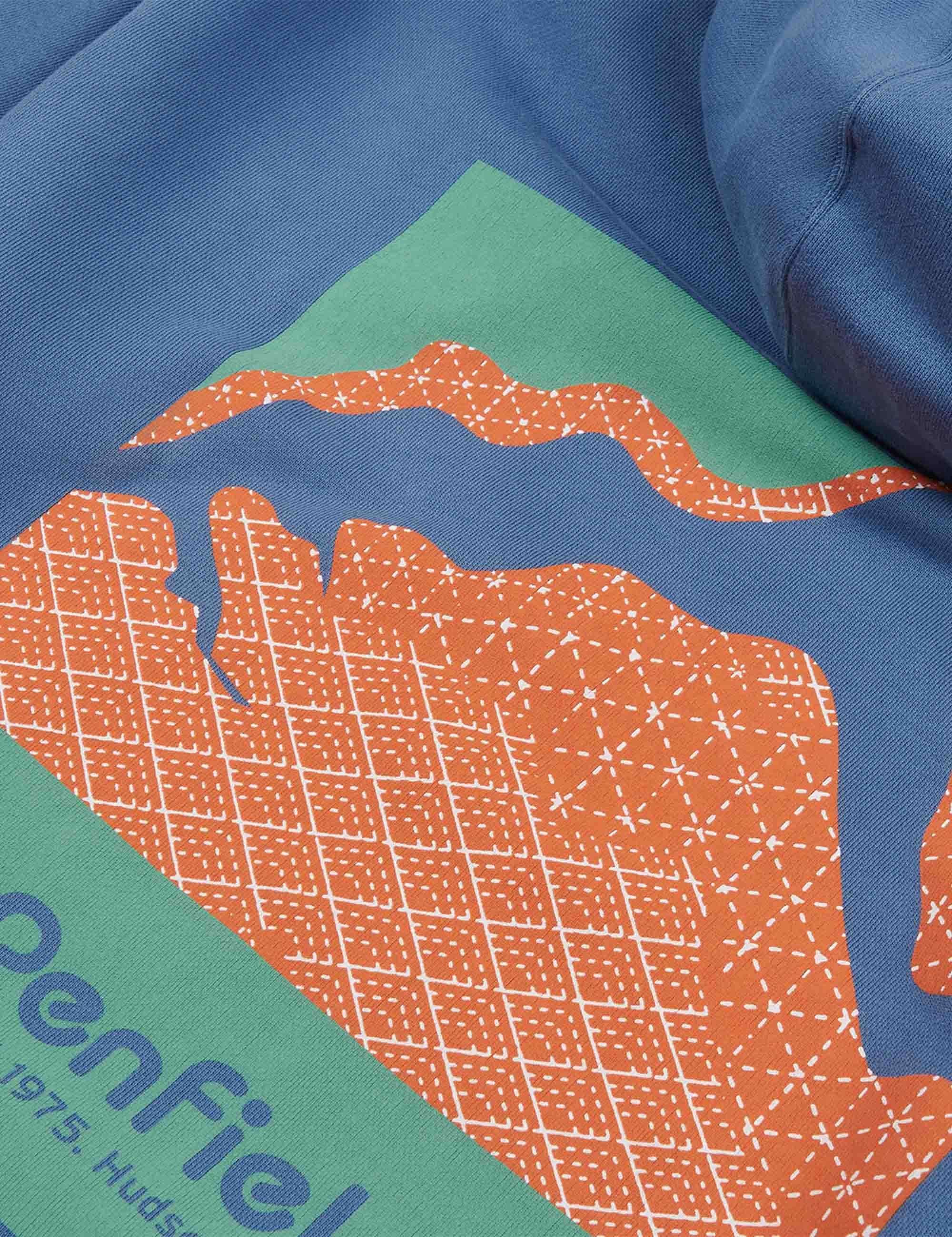 Penfield Mountain Back Print Hooded Sweat - Blue Horizon