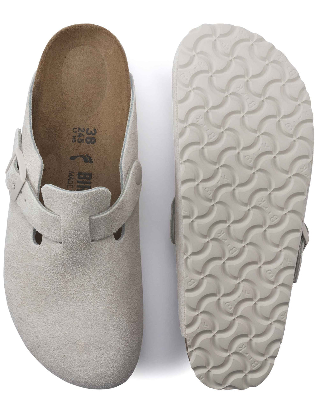 Women's Boston Suede Mules LEVE - Antique White (Regular Fit)