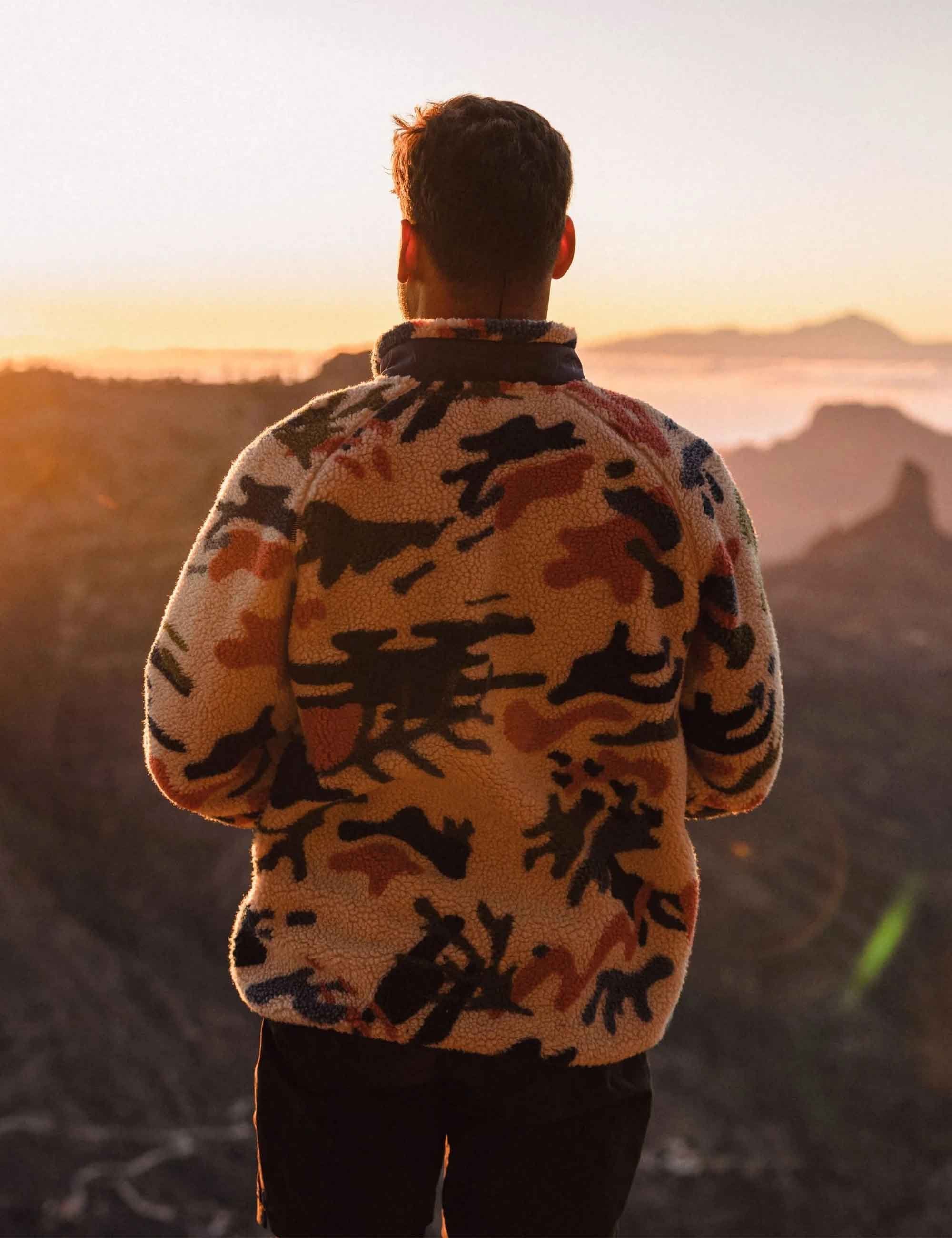 Offroad Sherpa 1/2 Zip Fleece - Seaweed Camo Pebble Grey