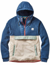 Woodland 1/2 Zip Hooded Polar Fleece - Dark Denim/Oatmeal