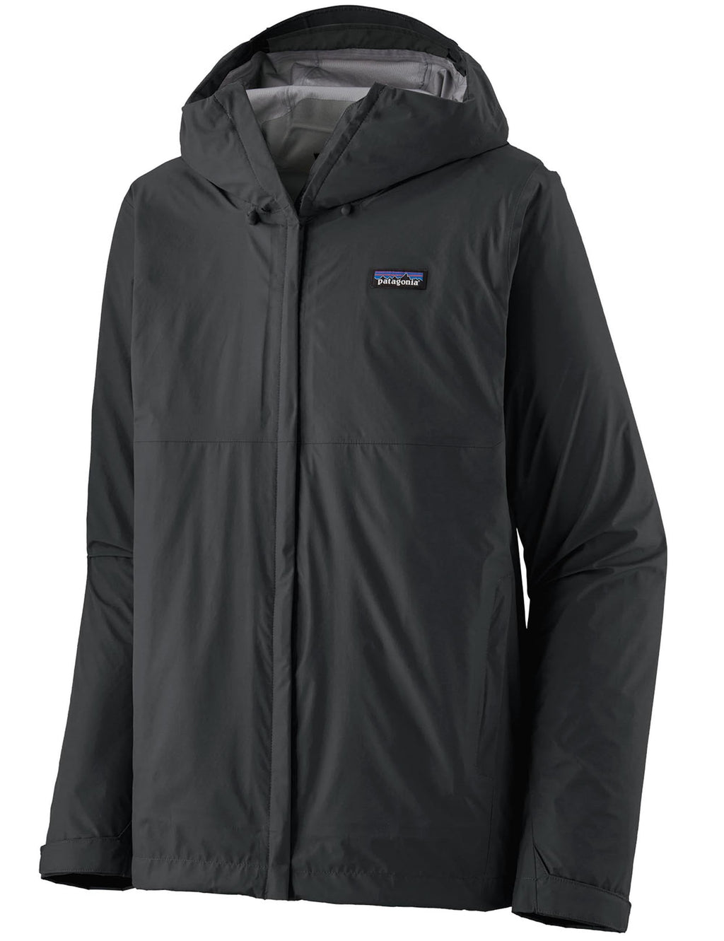 3L rain jacket in black with adjustable hood and full-zip front
