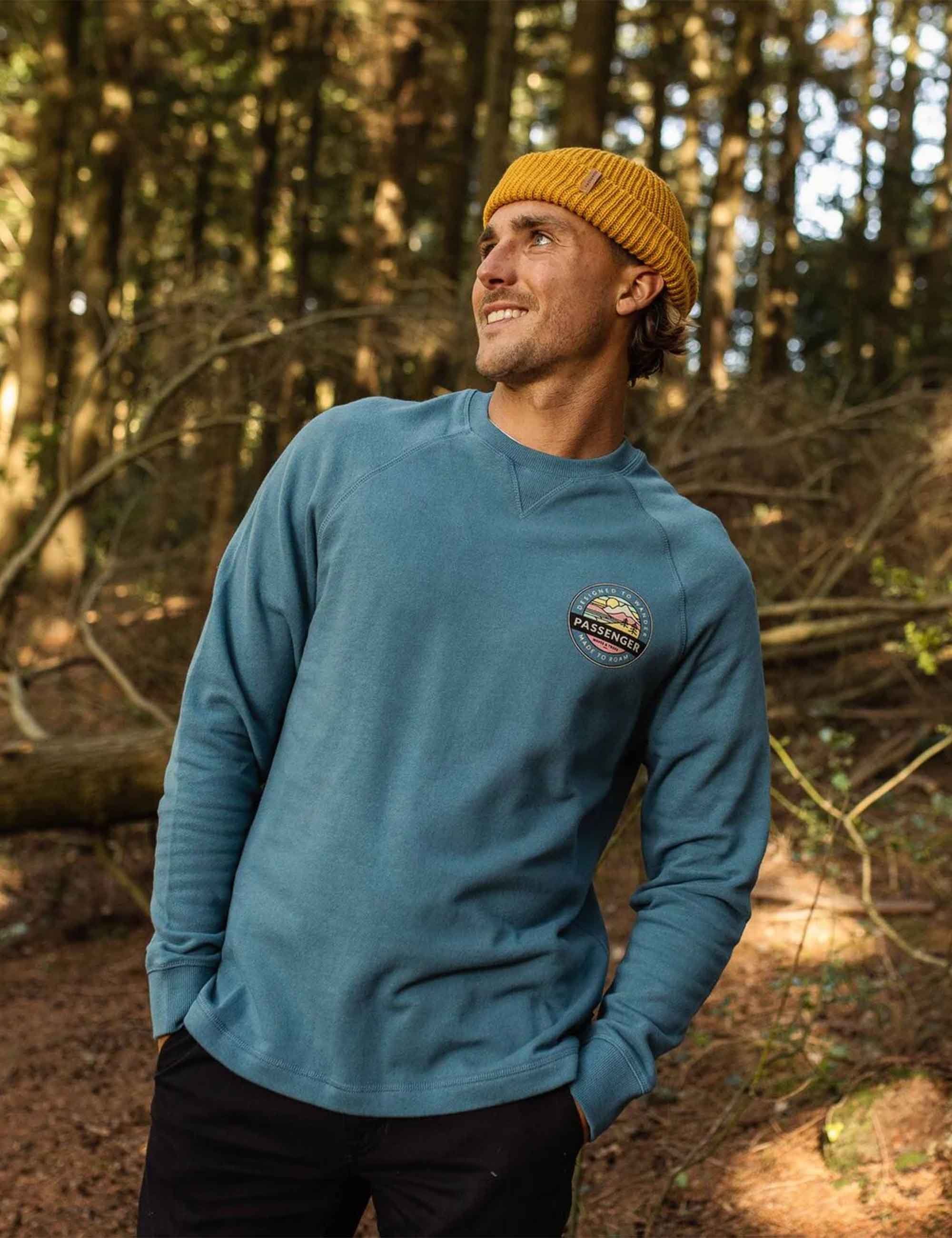Odyssey Recycled Cotton Crew Sweat - Blue Steel