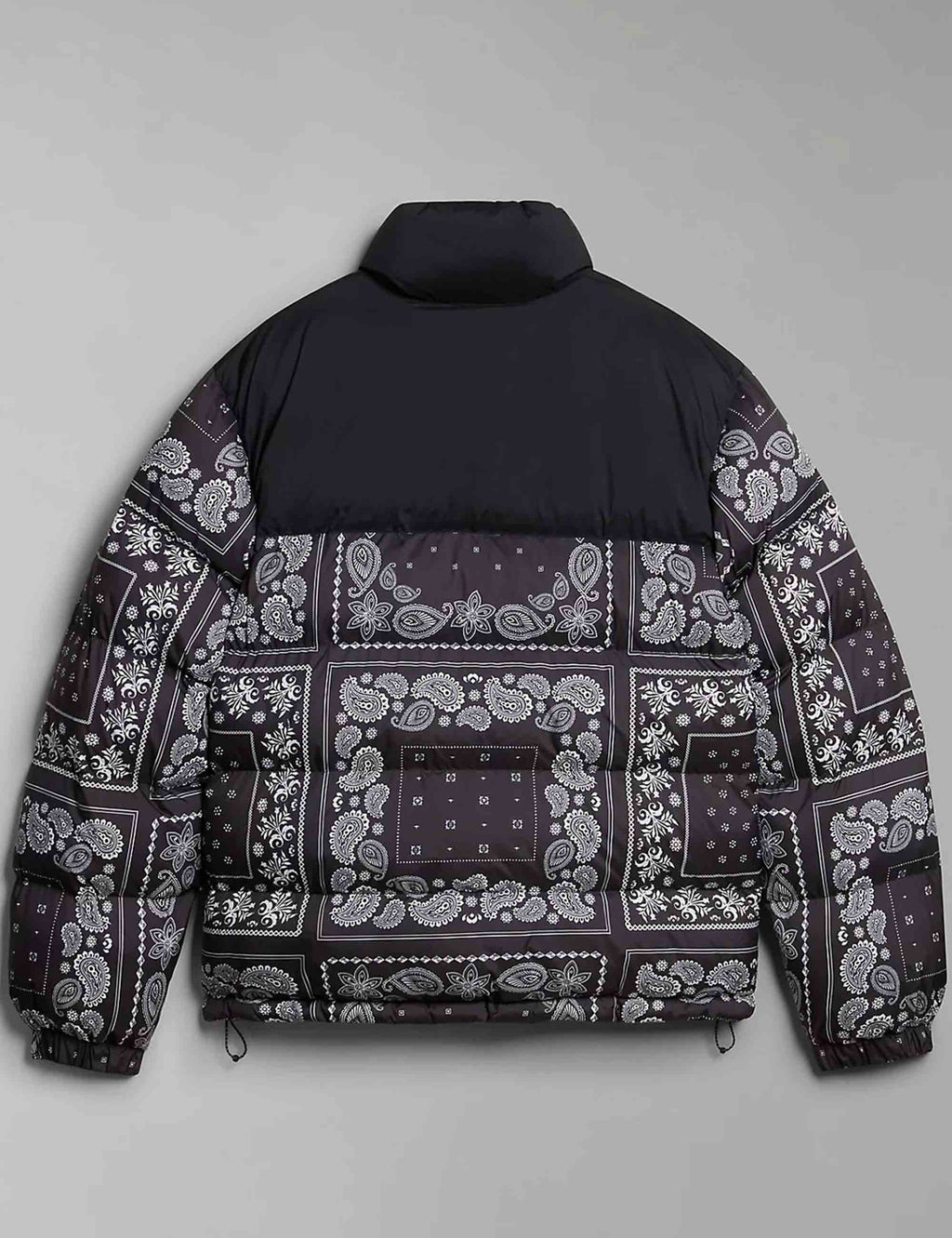 Paisley Puffer Jacket - Black