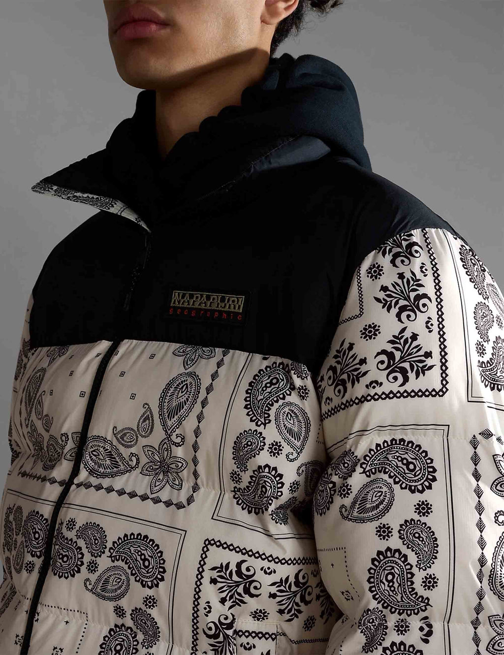 Paisley Puffer Jacket - White
