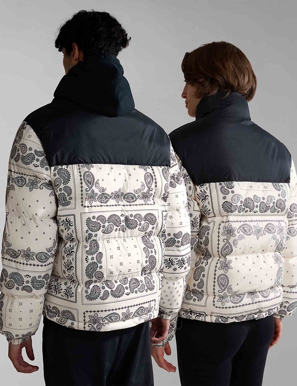 Paisley Puffer Jacket - White