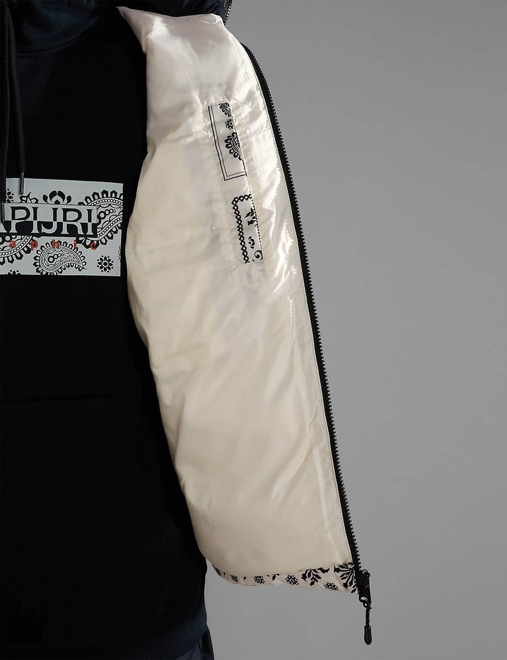 Paisley Puffer Jacket - White