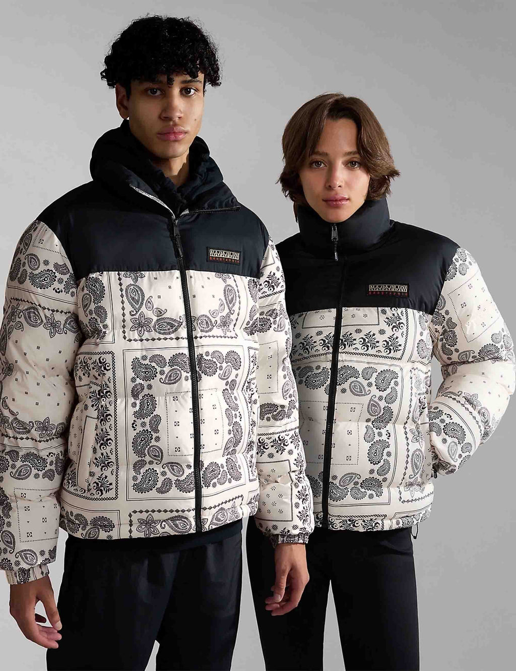 Paisley Puffer Jacket - White
