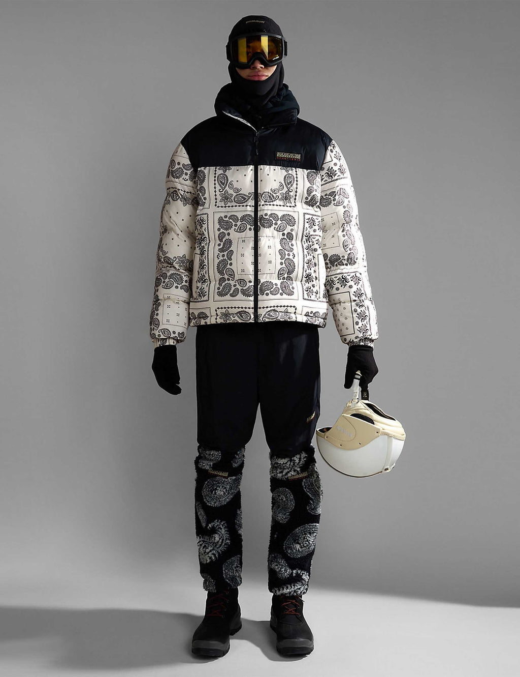 Paisley Puffer Jacket - White