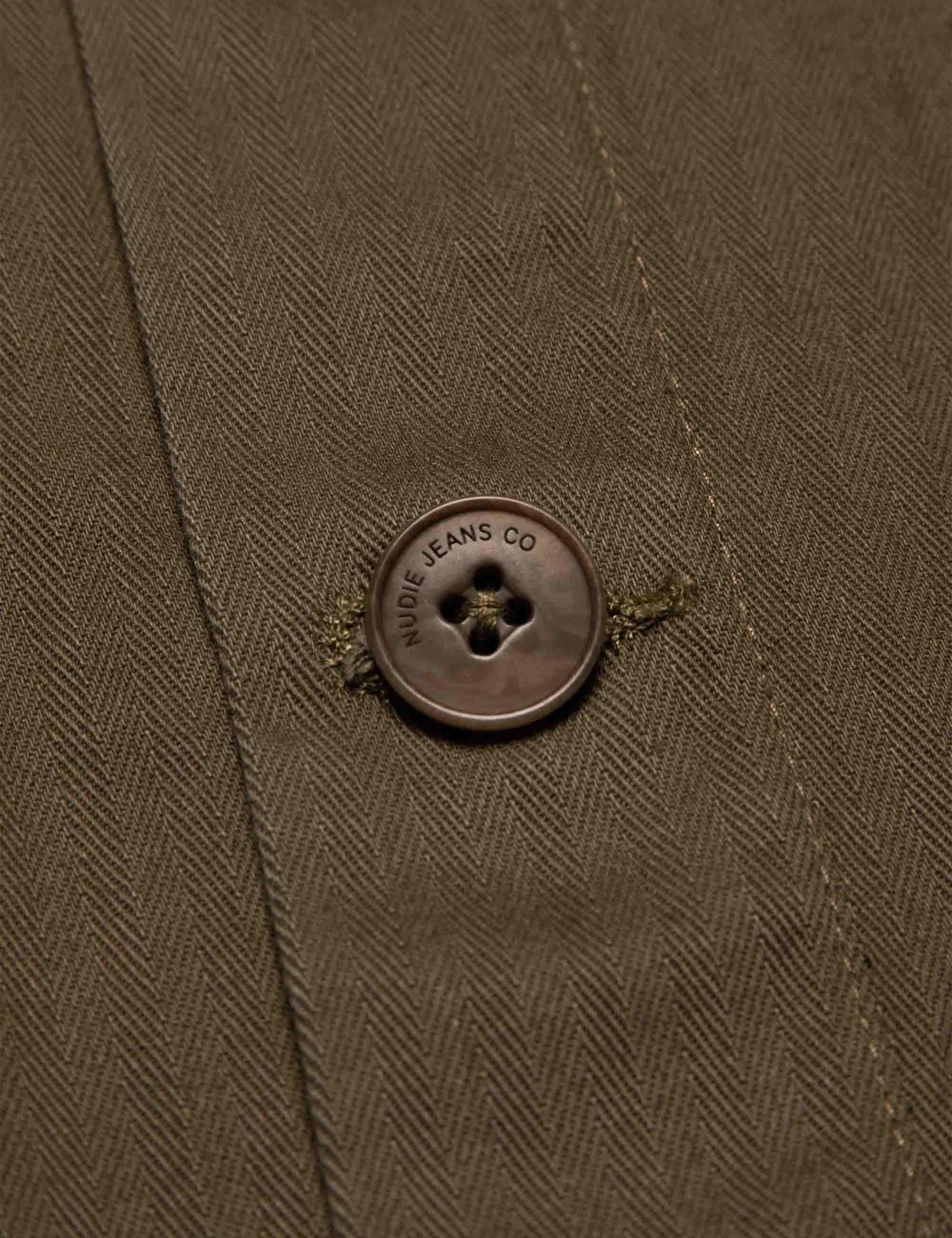 Nudie Jeans Buddy Herringbone Chore Jacket - Olive