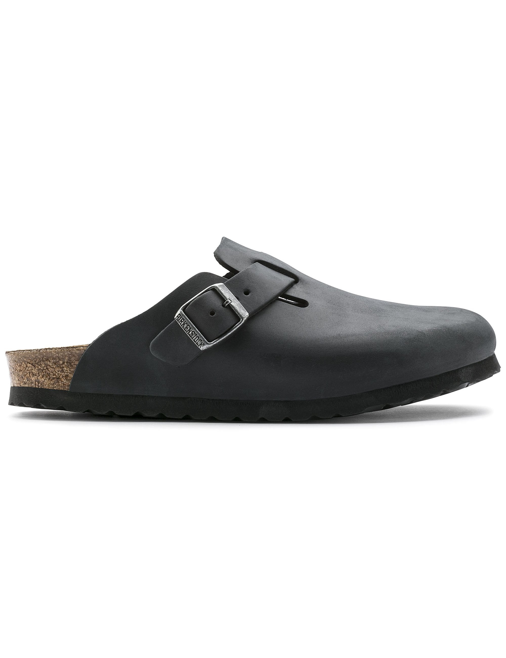Birkenstock Women's Boston Leather Mules LEOI - Black (Regular Fit)