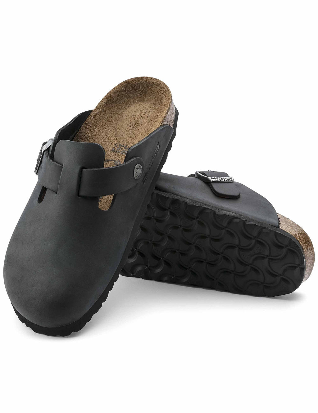 Women's Boston Leather Mules LEOI - Black (Regular Fit)