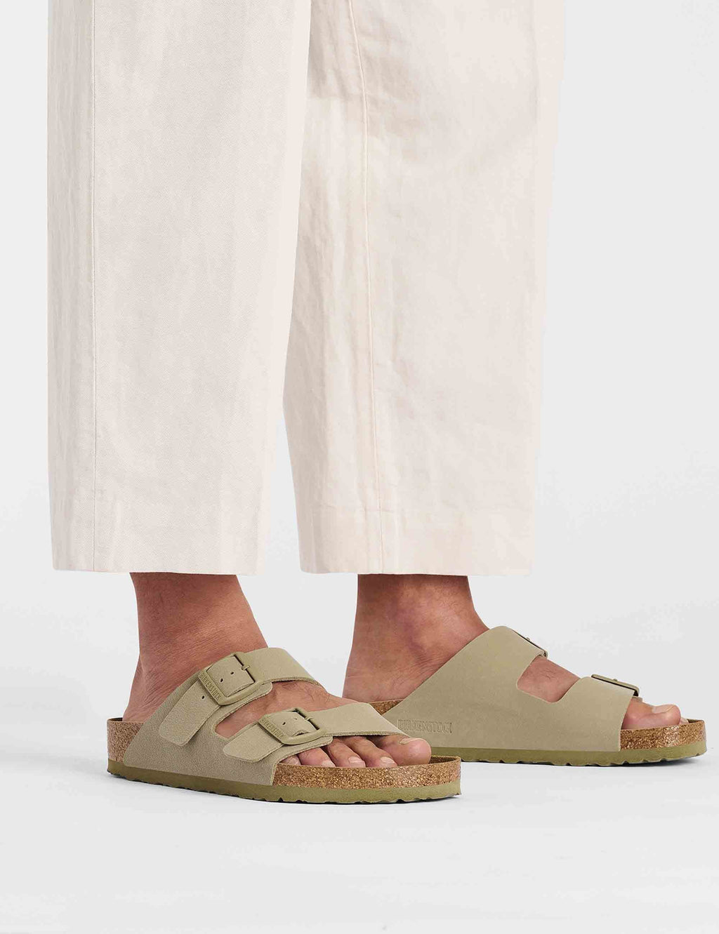Women's Arizona Birko-Flor Sandals - Faded Khaki (Narrow Fit)