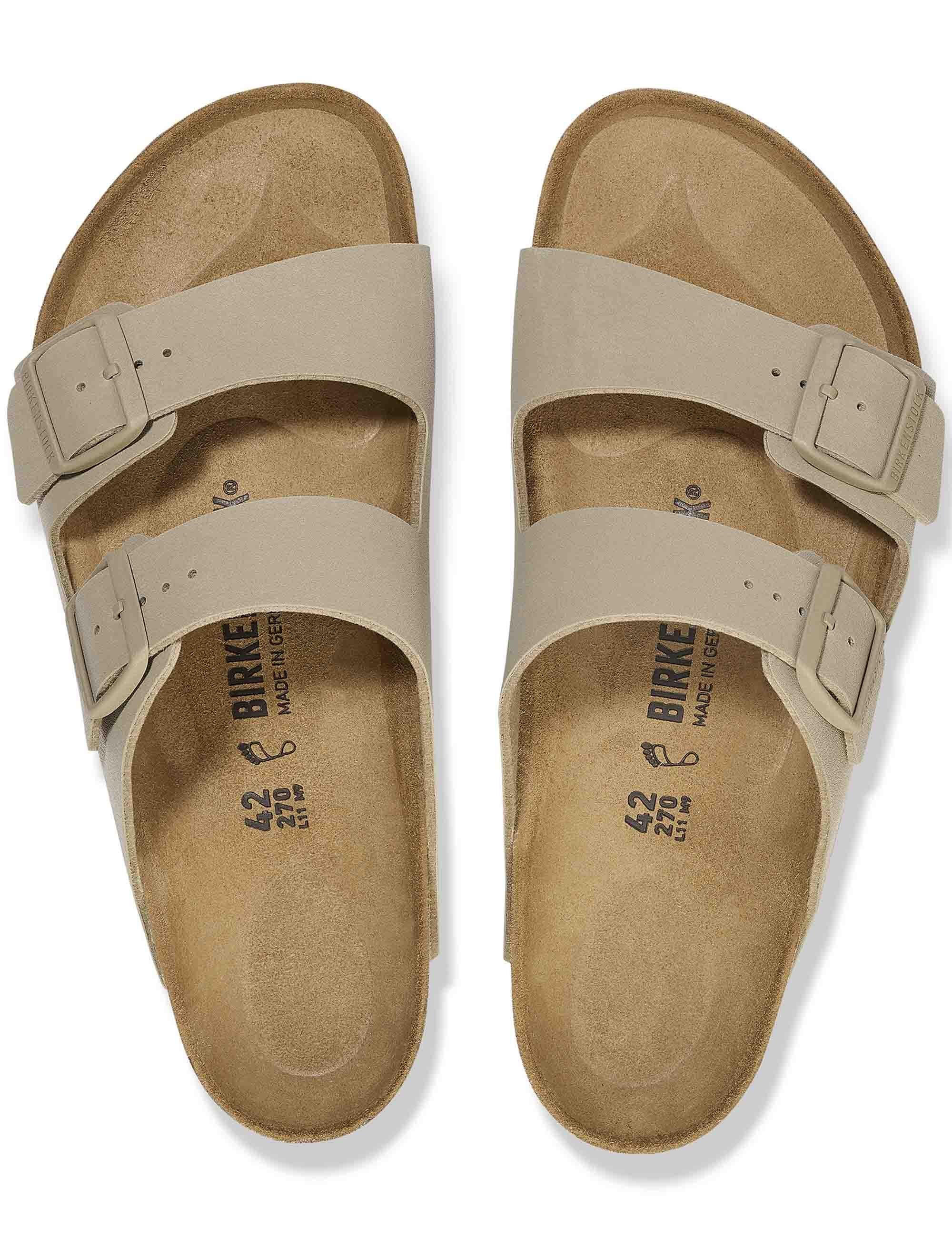 Birkenstock Women's Arizona Birko-Flor Sandals - Faded Khaki (Narrow Fit)