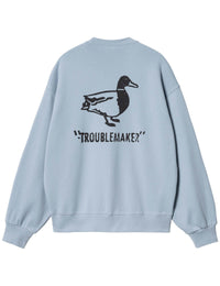 Stamp Crew Sweatshirt - Misty Sky/Black