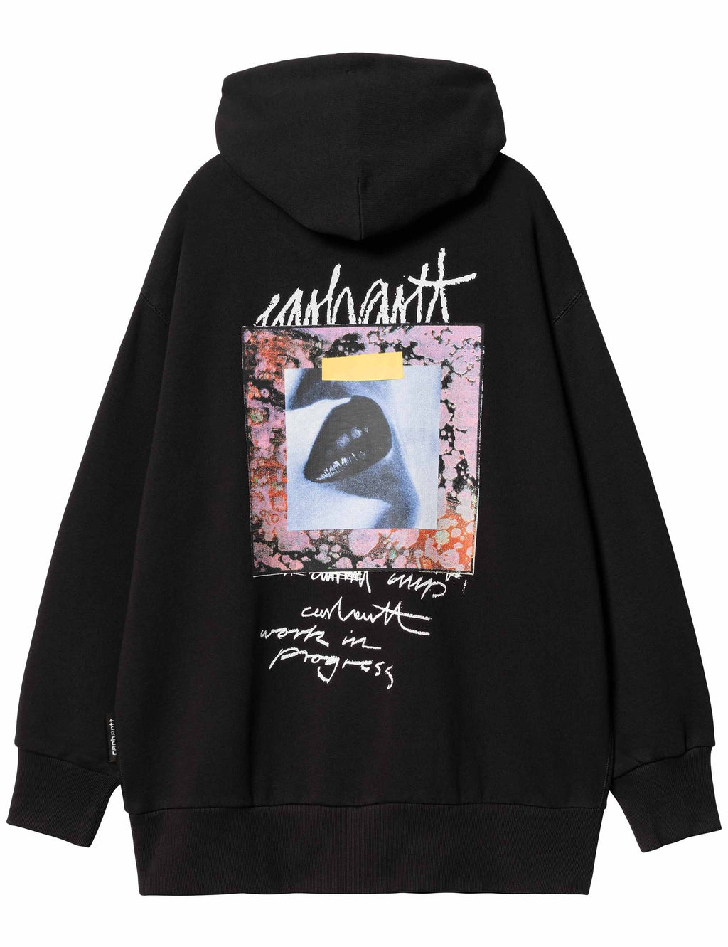 Women's Lips Hooded Sweat - Black