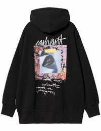 Women's Lips Hooded Sweatshirt - Black