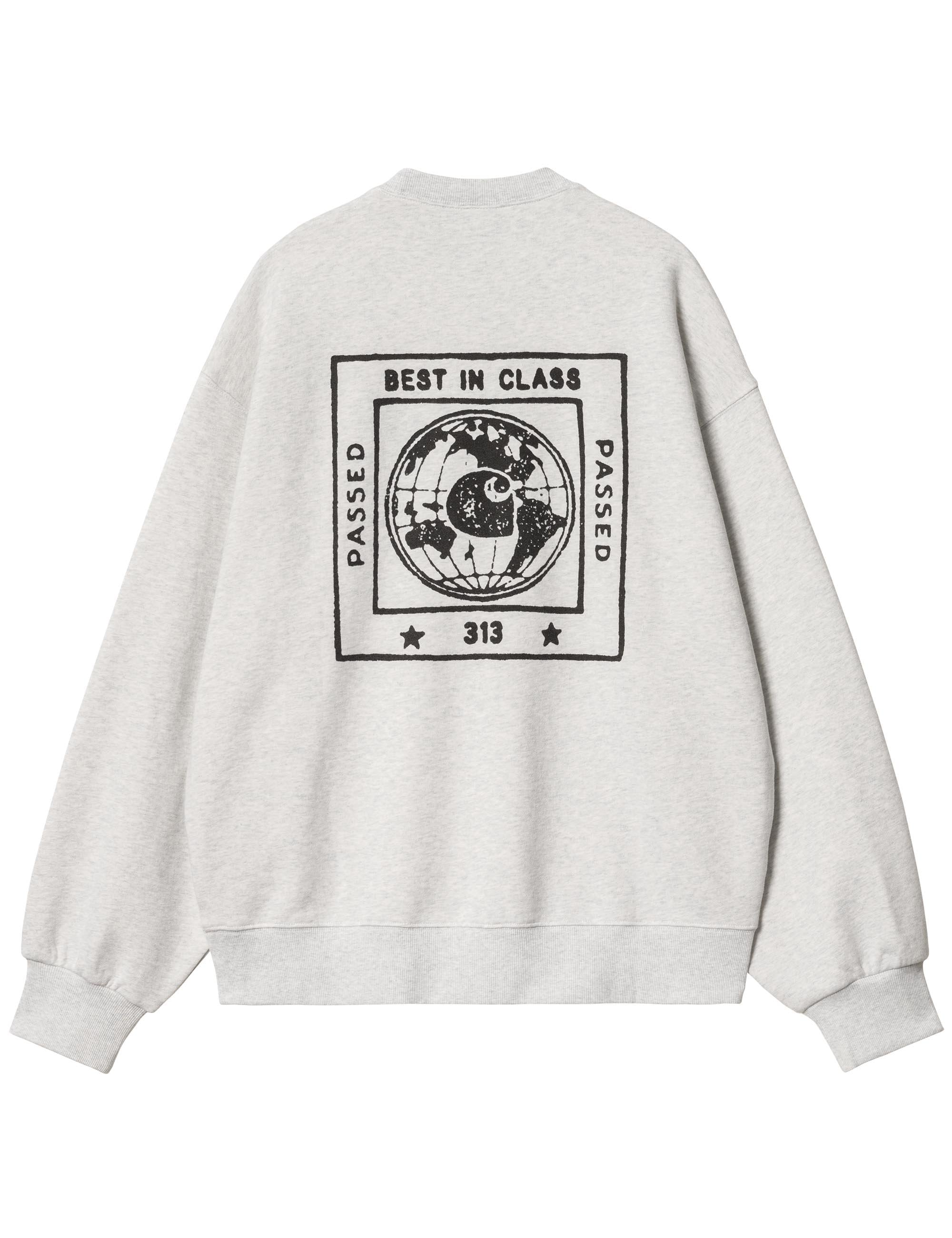 Stamp Crew Sweat - Ash Heather/Black