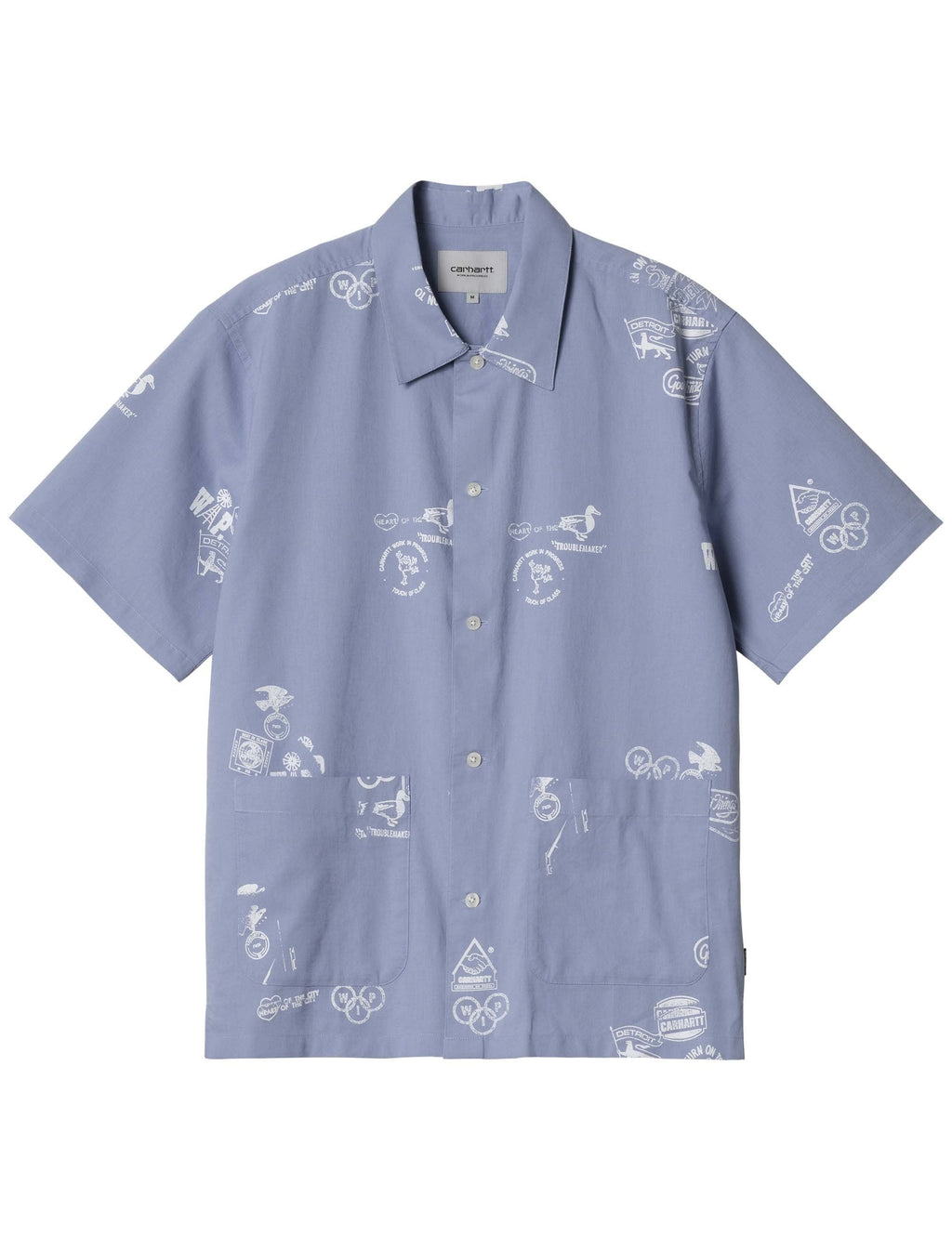 Stamp Short Sleeve Shirt - Stamp Print/Charm Blue