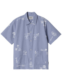 Stamp Short Sleeve Shirt - Stamp Print/Charm Blue