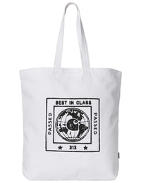 Stamp Tote Bag - White/Black