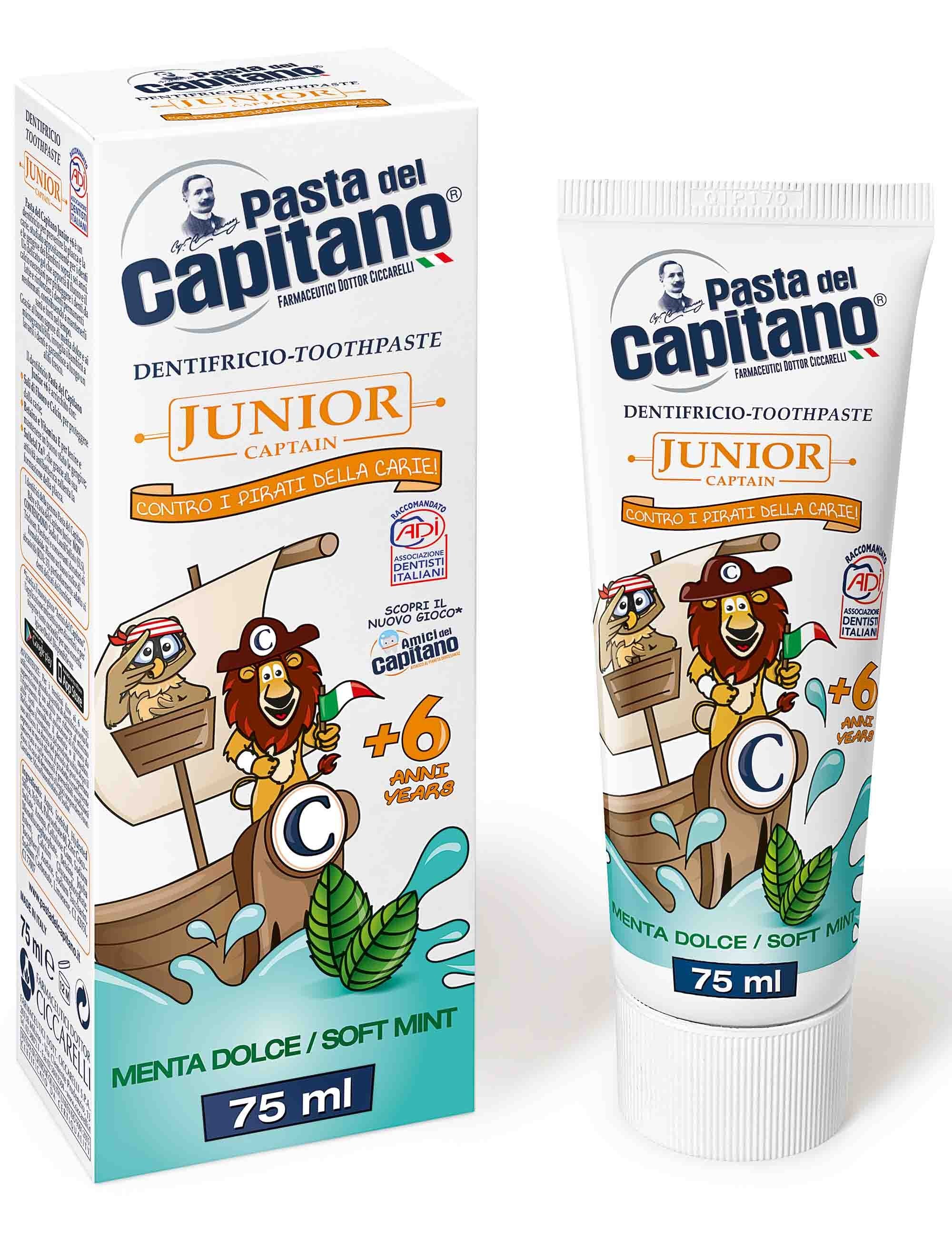 Fat Toothpaste Pasta Del Capitano 1905 Junior Toothpaste (75ml) - Soft Mint ...