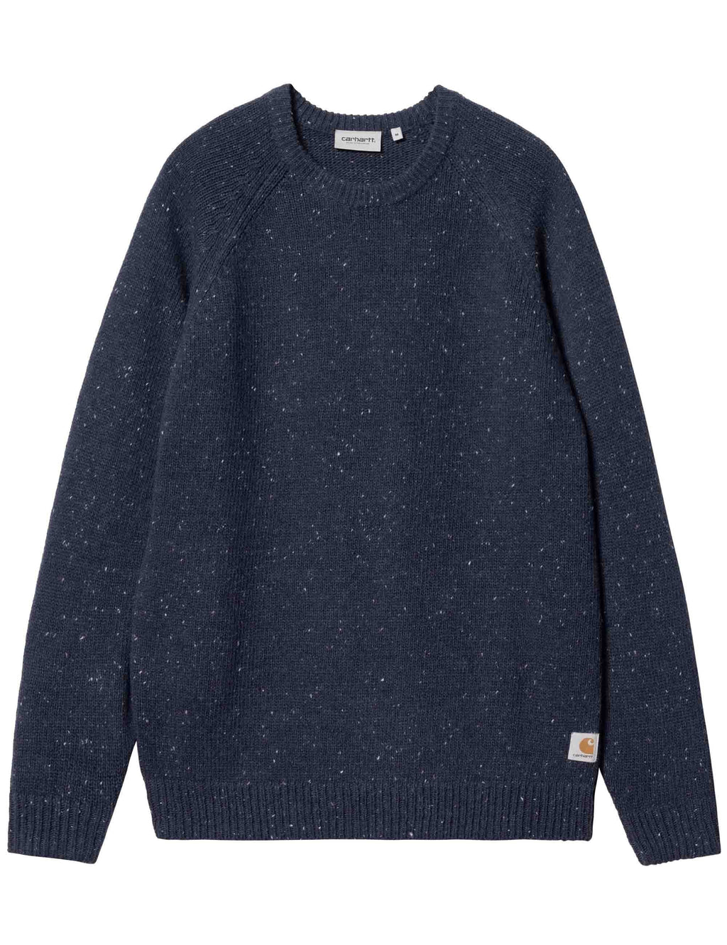 Anglistic Knit Crew Sweater - Speckled Air Force Blue