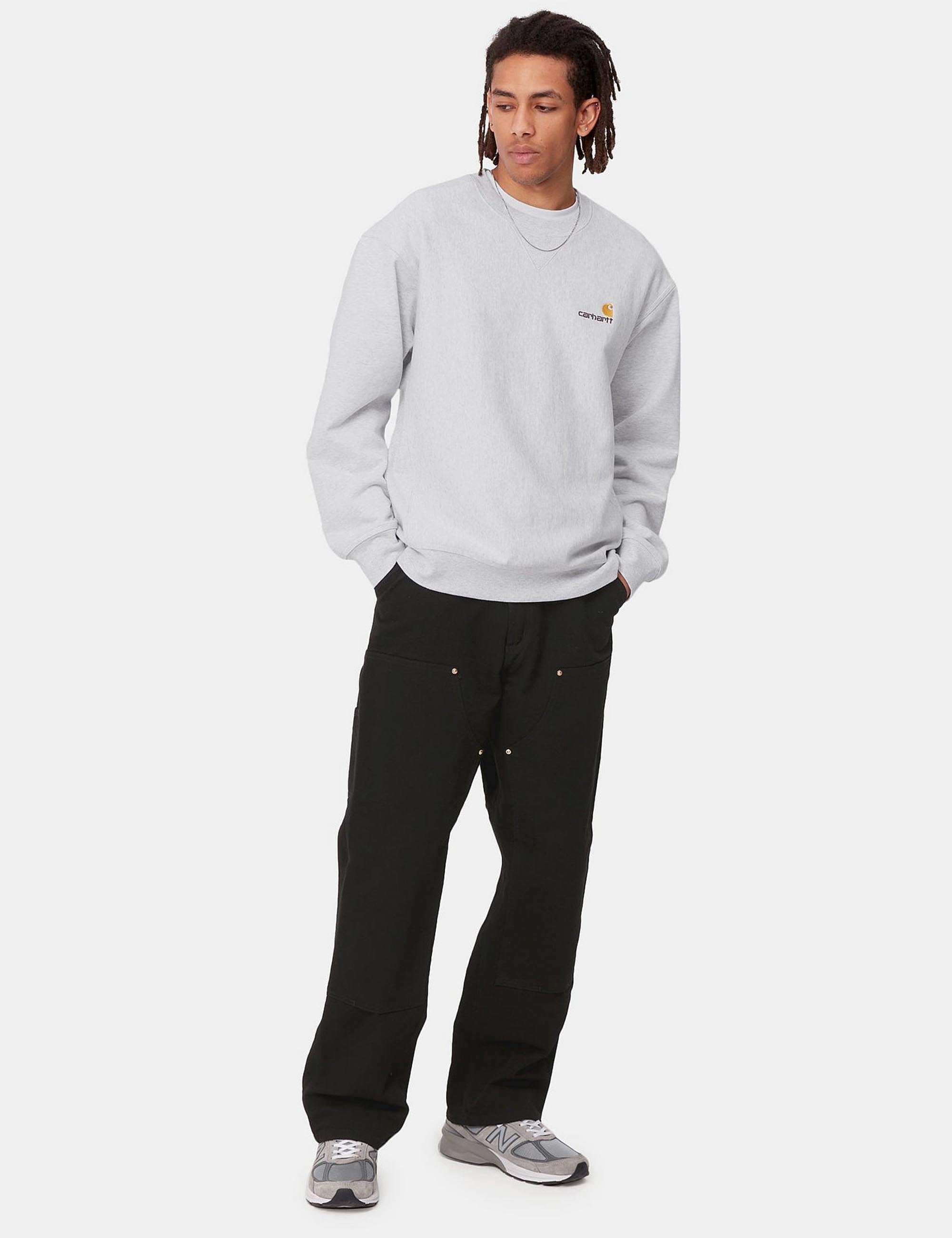 Carhartt WIP American Script Crew Sweat - Ash Heather
