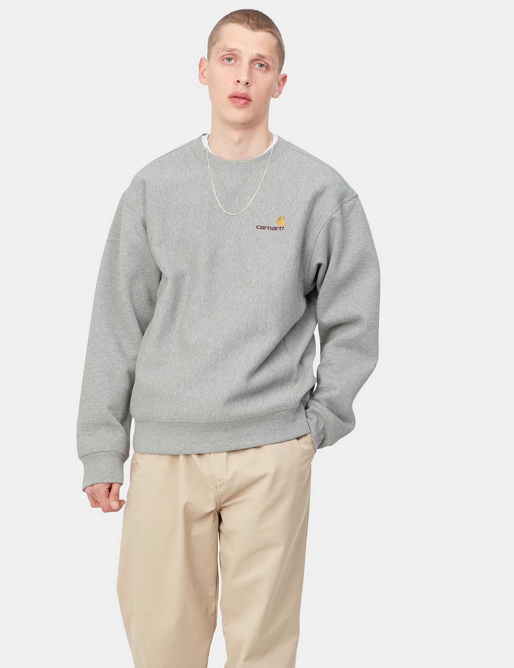 American Script Crew Sweat - Grey Heather