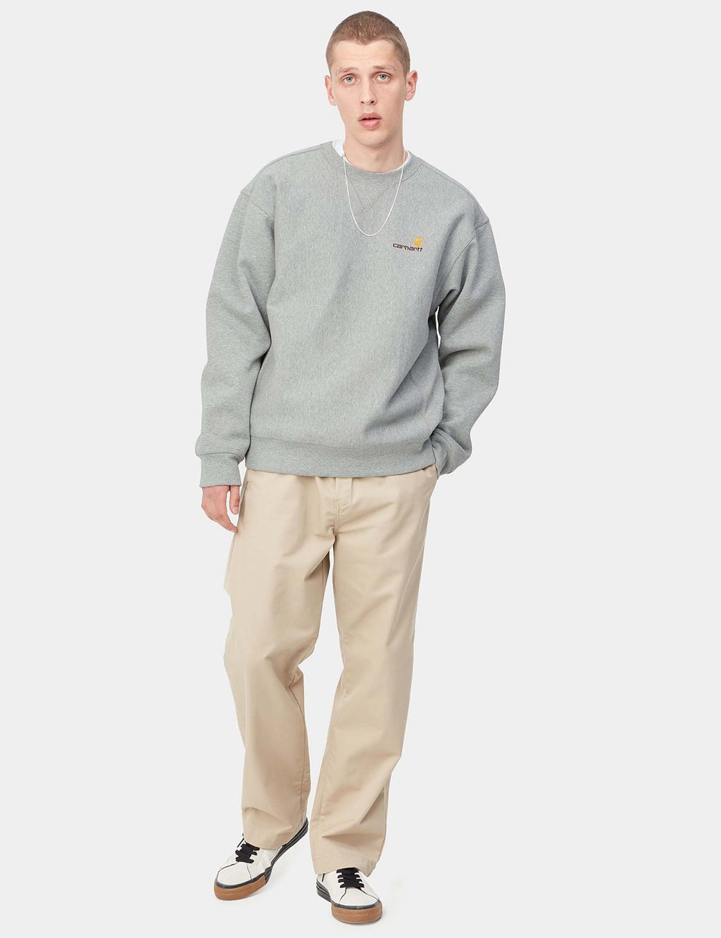 American Script Crew Sweat - Grey Heather