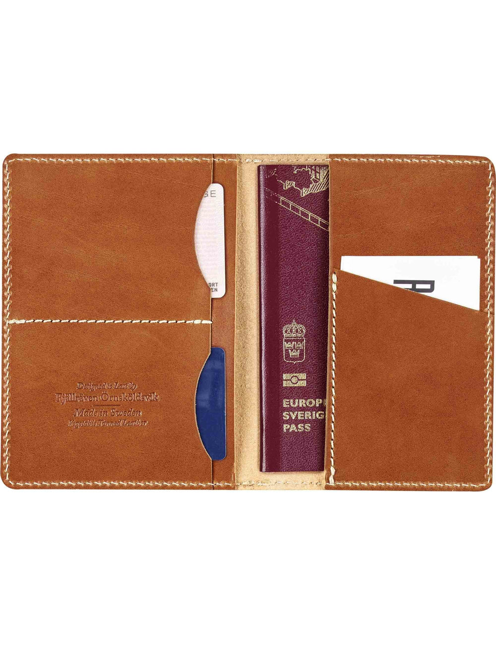 Ovik Leather Passport Cover - Cognac