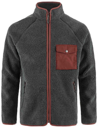 Vardag Pile Fleece Jacket - Dark Grey/Maroon