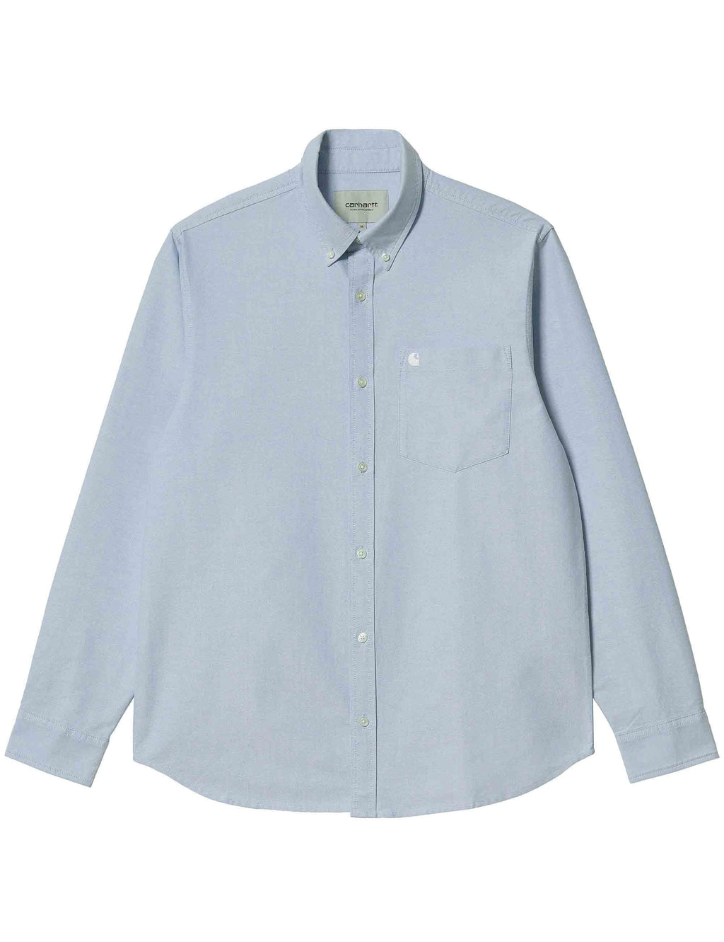 Light blue button-up shirt with collar and chest pocket