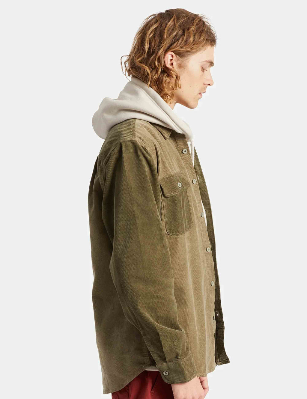 Bowery Cord Shirt - Military Olive/Mermaid
