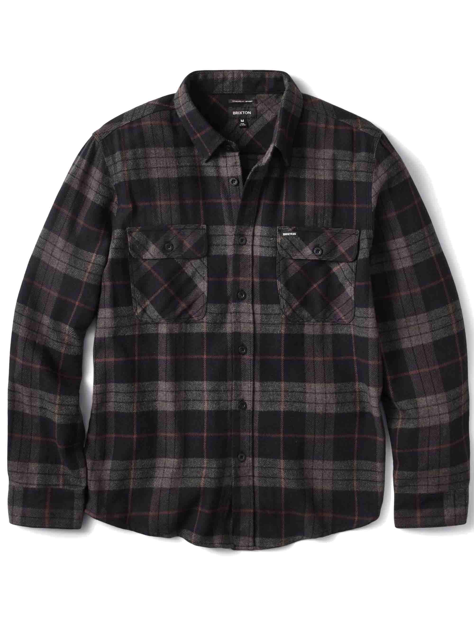 Bowery Flannel Shirt - Black/Charcoal