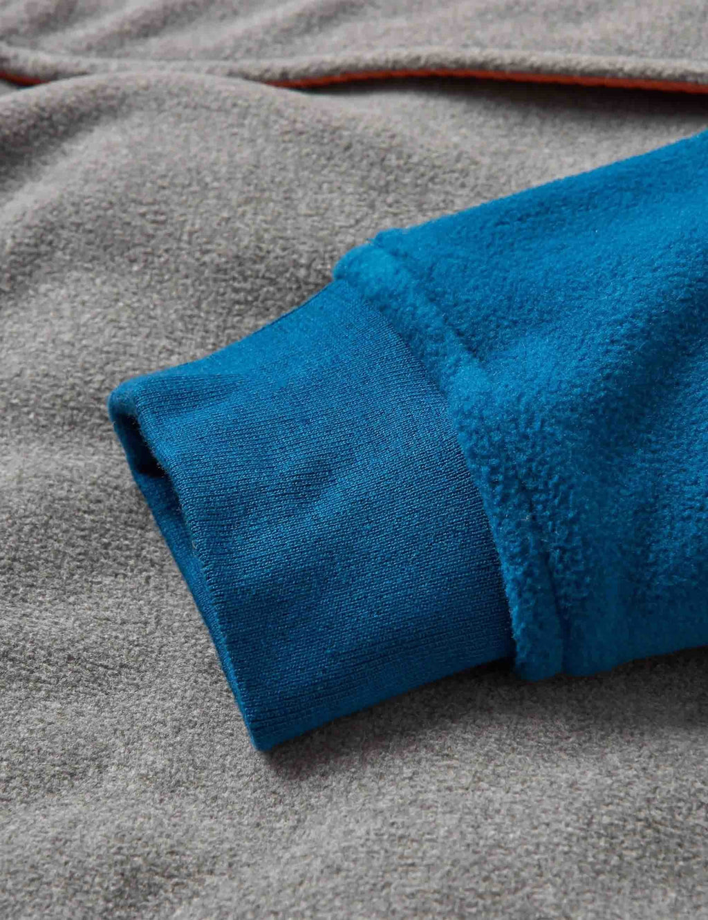 Woodland 1/2 Zip Hooded Polar Fleece - Grey Marl/Tidal Blue