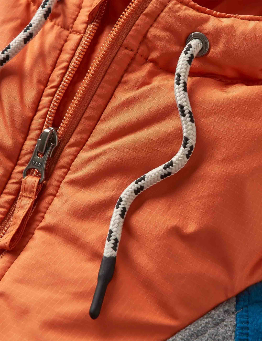 Woodland 1/2 Zip Hooded Polar Fleece - Grey Marl/Tidal Blue