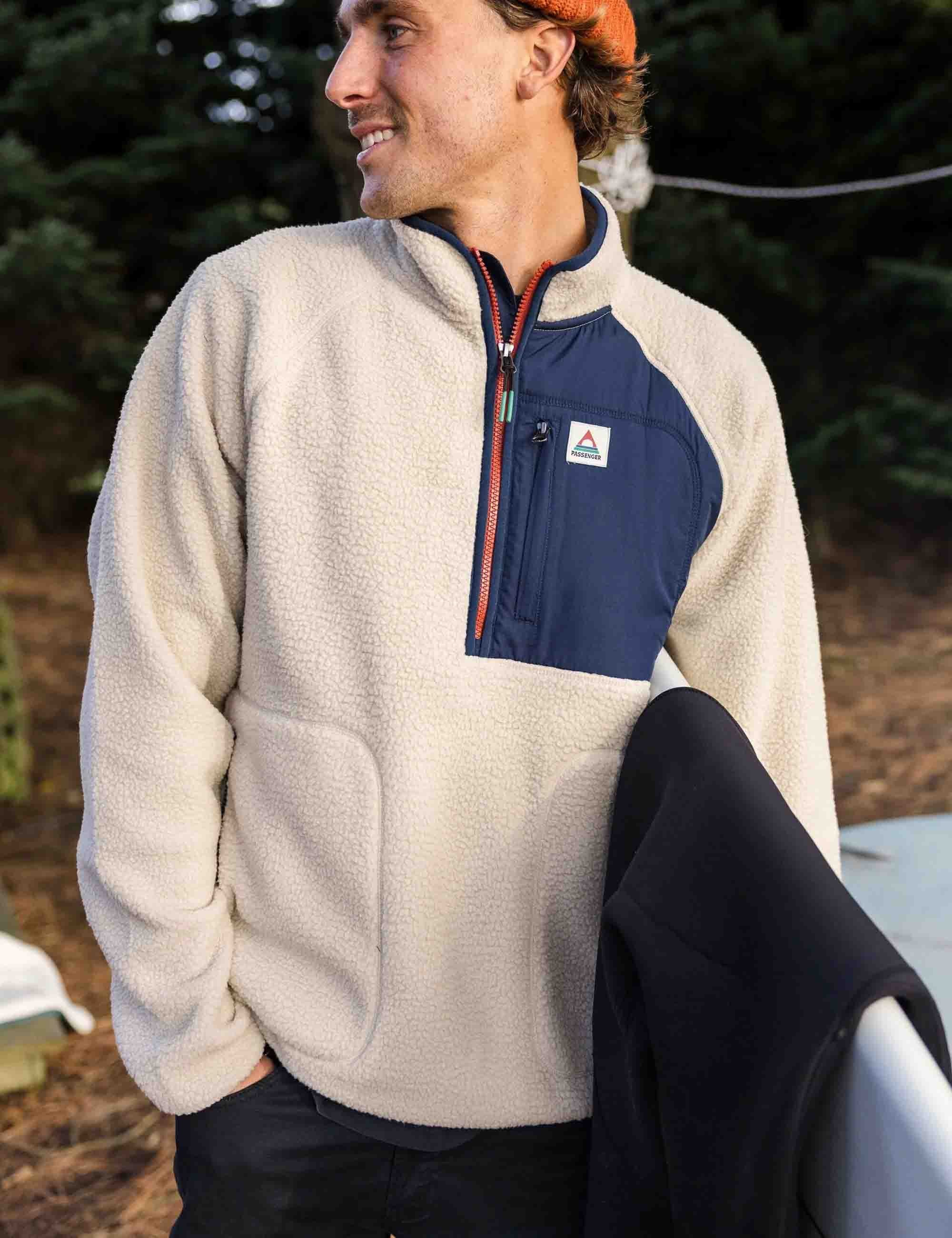Offgrid 2.0 1/2 Zip Sherpa Fleece - Oatmeal/Navy