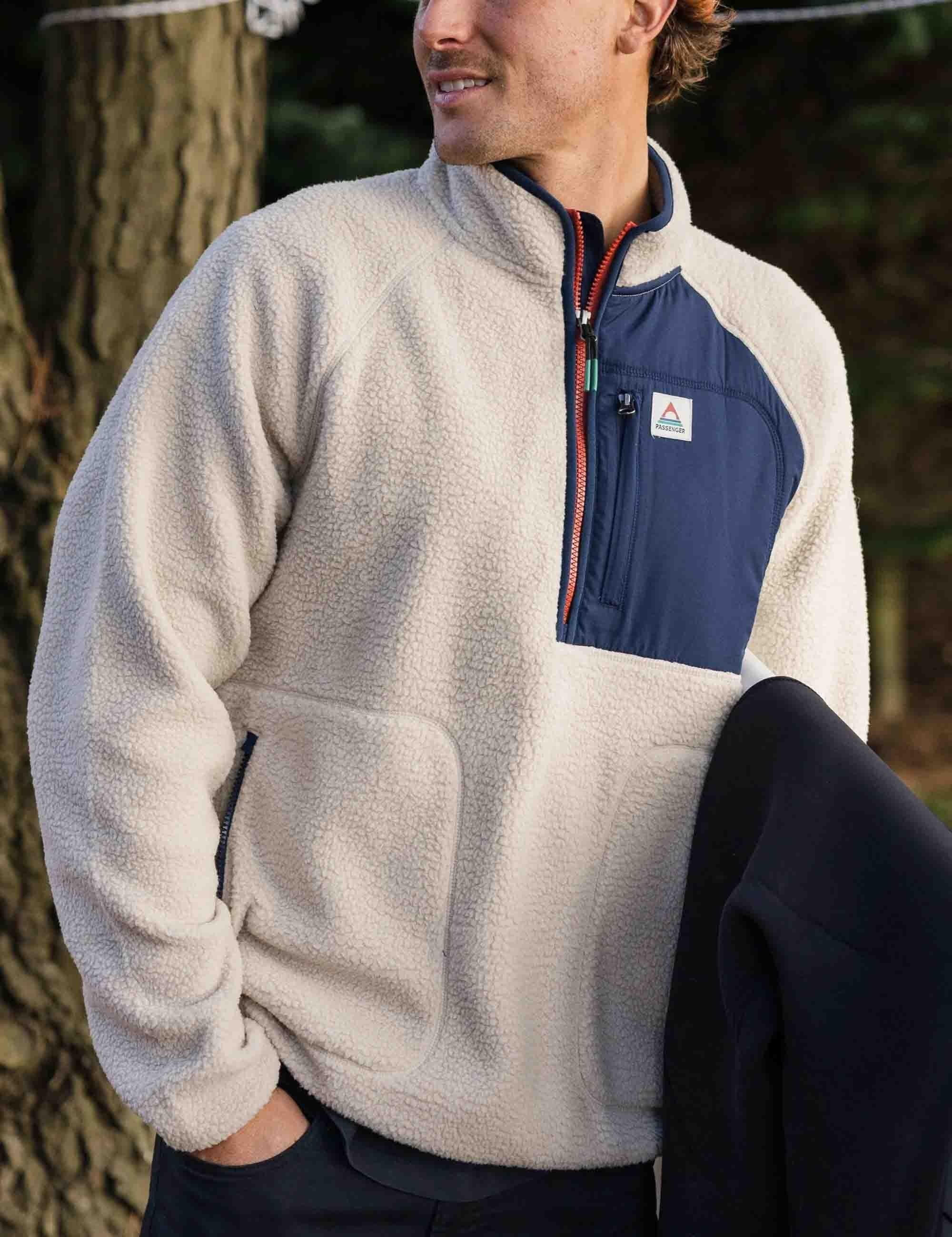 Offgrid 2.0 1/2 Zip Sherpa Fleece - Oatmeal/Navy