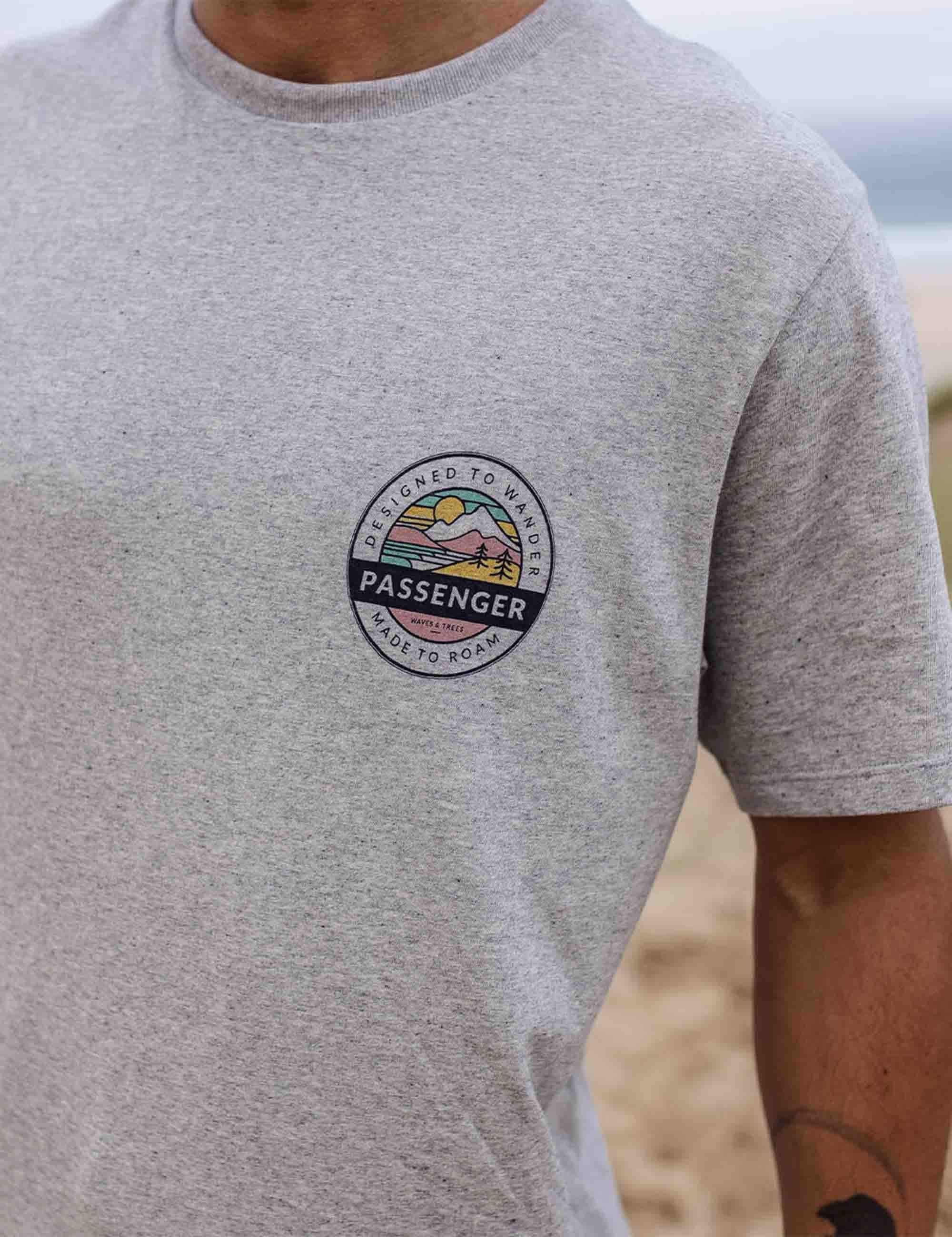 Passenger Odyssey Recycled Cotton T-Shirt - Grey Marl