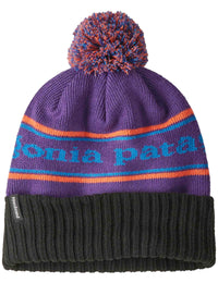 Powder Town Pom Beanie Hat - Park Stripe: Purple