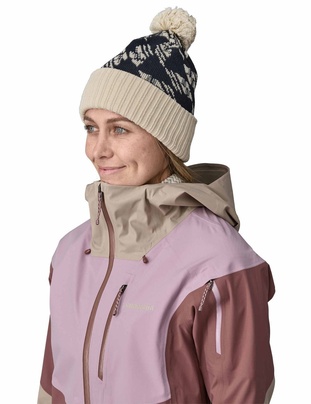 Powder Town Pom Beanie Hat - Synched Flight: Smolder Blue