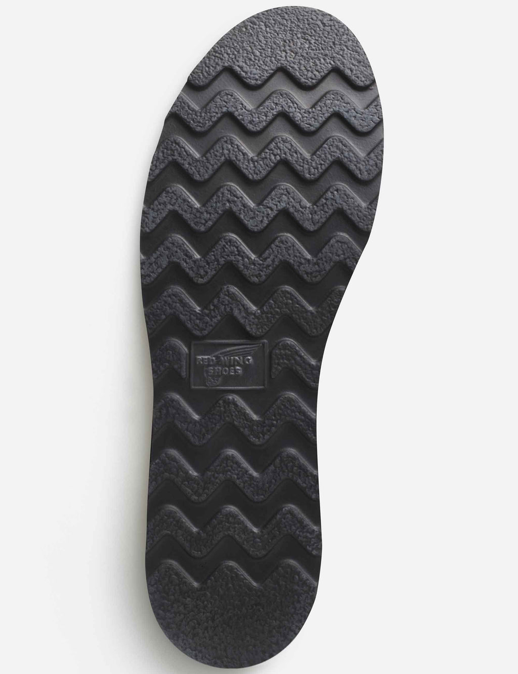 Rubber outsole with zigzag tread for dark olive moc-toe boots