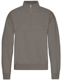 Organic Quarter Zip Sweat - Misty Brown